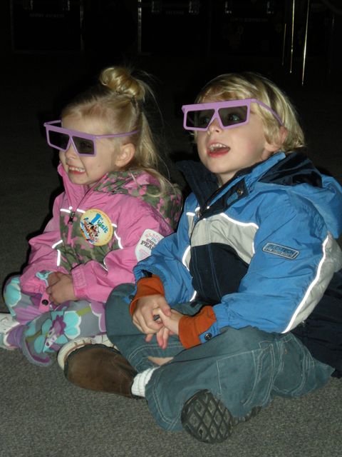 DSCN0148.jpg : They are watching a 2D muppet movie with 3D glasses on!