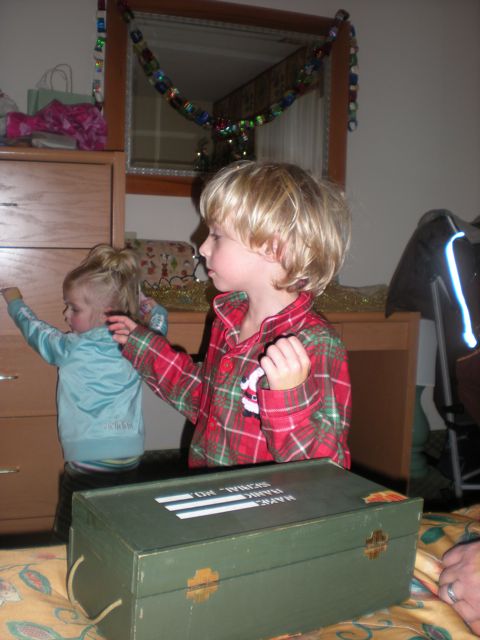 Dancing with joy : I had Christmas music playing in the background, and the kids spontaneously broke out in dance