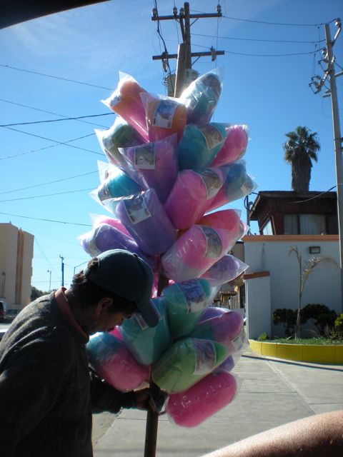 DSCN0346.jpg : The Mexican word for cotton candy is simply azucar; which literally translates as "sugar" He laughed when we called it "dulce algodon" (literally sweet cotton).