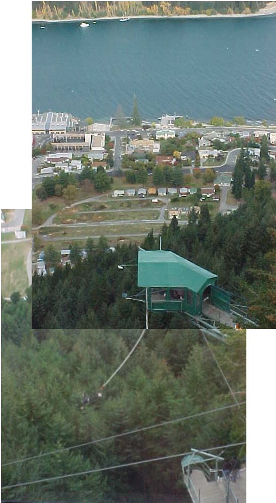 This photo does not due this bungy site justice - the platform is only 31m above the ground, but 1000m above the lake! so it seams as if you are leaping out into the never-never!!! (The Travel Addicts, New Zealand, South Island)