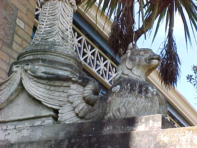 Gryphon statue.   (New Zealand, The Travel Addicts, South Island)