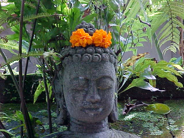 Krishna head with flowers