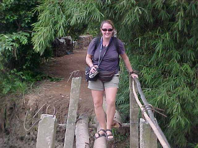 SGK on a one log bridge (Vietnam, The Travel Addicts)