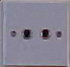 Nepali electric outlet : 220V European style 2 round prong outlet; usually mounted landscape