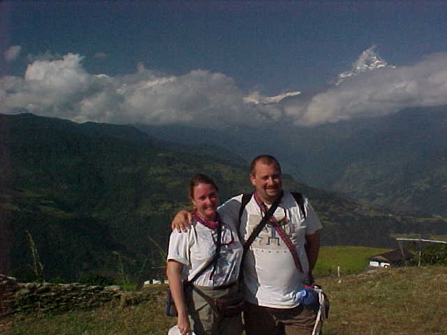 Us at the summit near Dhampus (Nepal, The Travel Addicts)