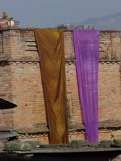 Drying saris (Nepal, The Travel Addicts)