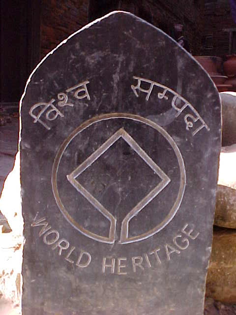 It's a world heritage site : Stone says:"World Heritage" (Nepal, The Travel Addicts)