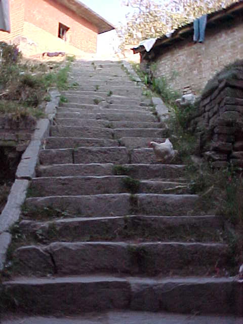 Stairwell in alleyway (Nepal, The Travel Addicts)