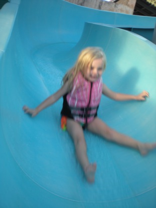 Bella breaks in the slide