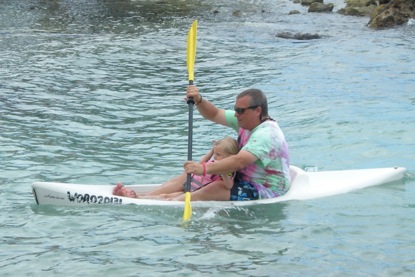 Surfing the kayak back in